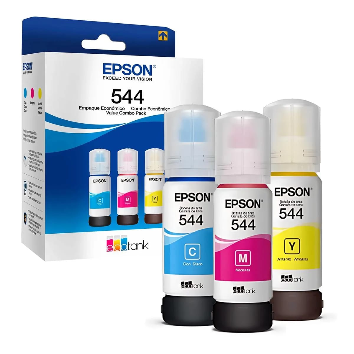 BKit de Botellas de Tinta Epson T544520-3P Pack de 3 Colores