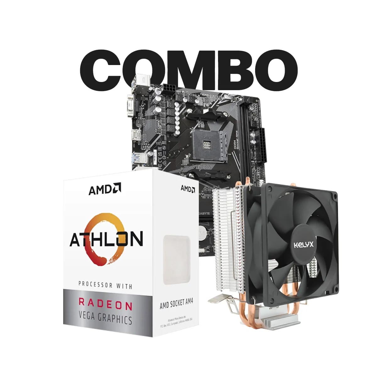 Pc Kelyx MB GIGA A520M K V2 / Procesador AMD Athlon 3000G Tray / CPU Cooler Kelyx