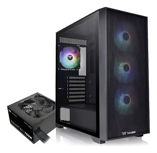 Gabinete Thermaltake H390 TG ARGB E-ATX 4 fans con fuente 750W CA-3Y9-75S1WG-00