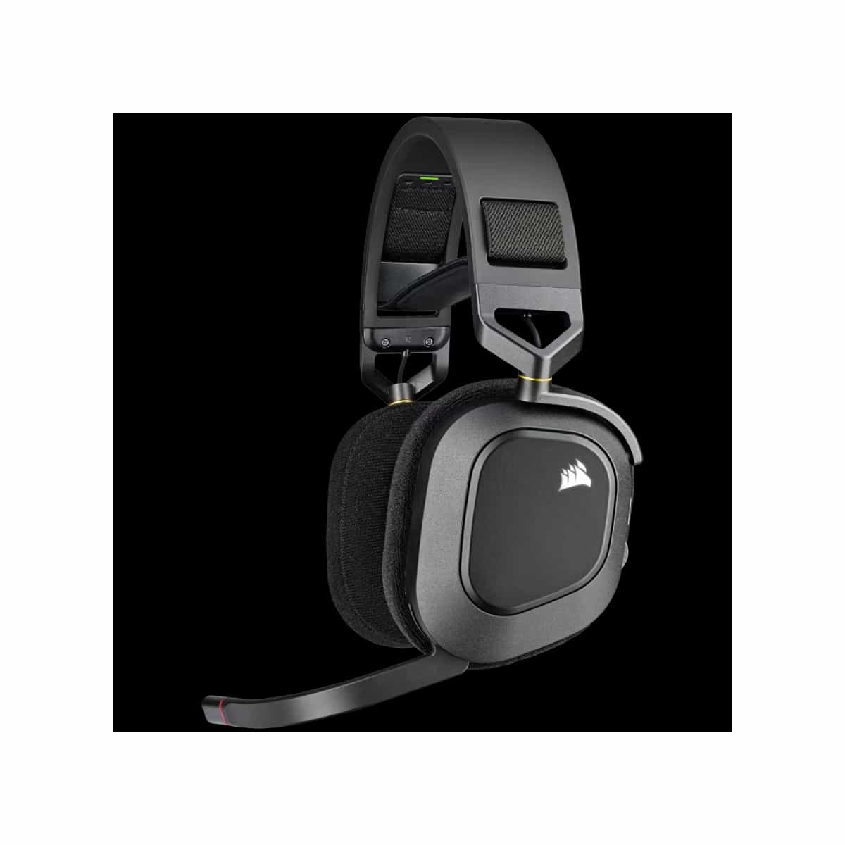Auricular gaming Corsair HS80 RGB wireless con audio espacial - carbón