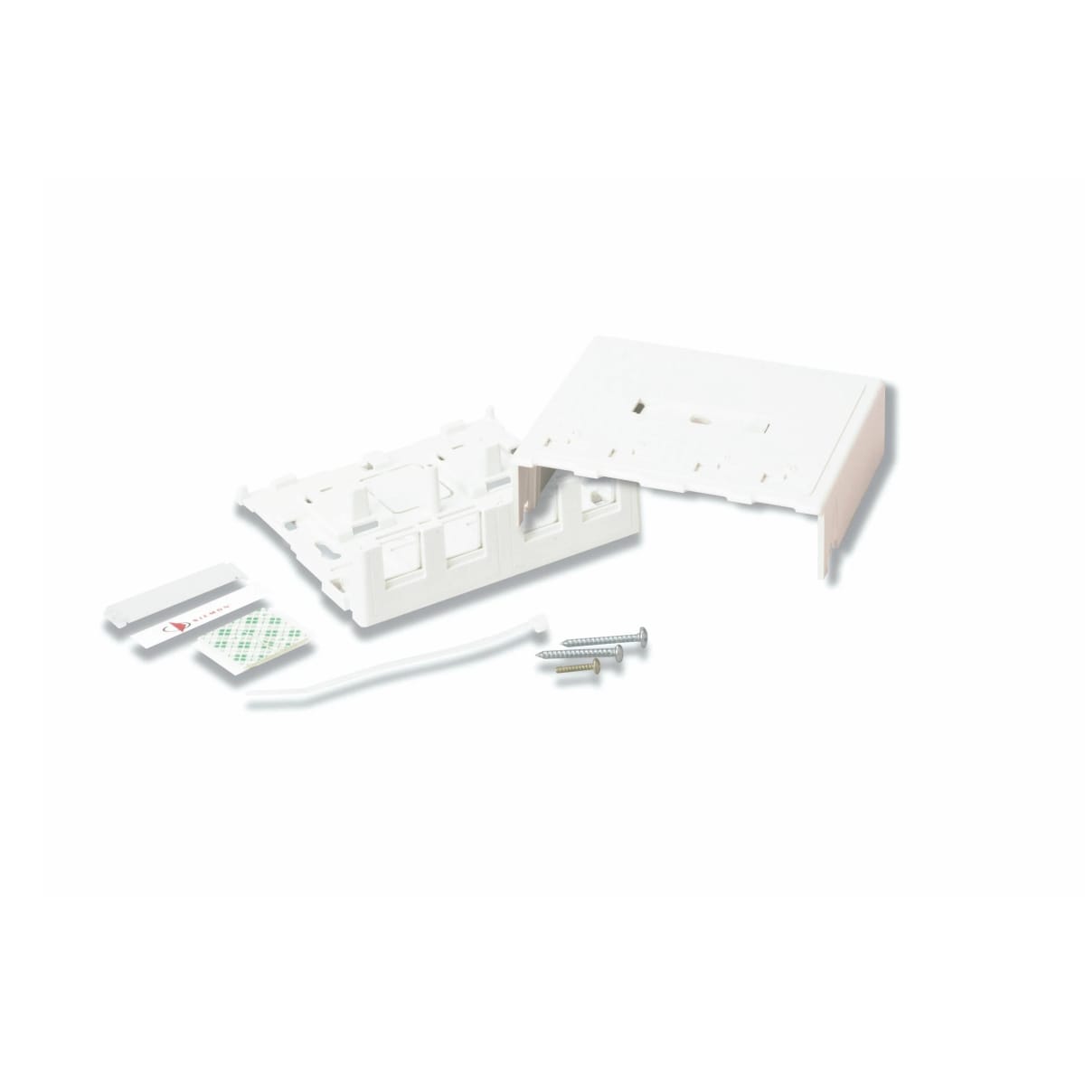 Cajas de montaje en superficie de 4 puertos blanca
