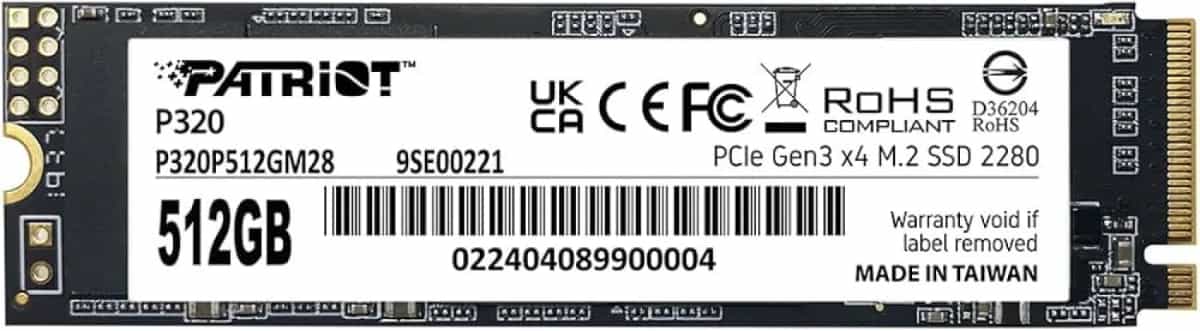Disco SSD Patriot P320 Solid 512GB M.2 PE000997