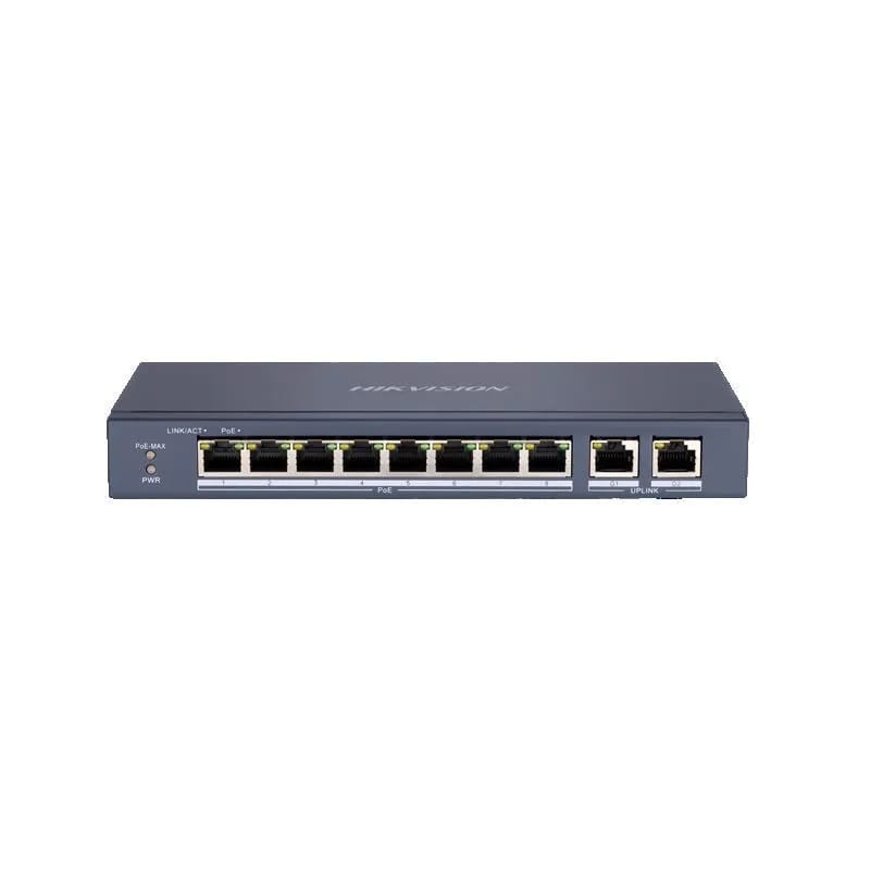 Switch PoE Hikvision 8 puertos 10/100 PoE + 2 uplink Gigabit 60W DS-3E0310P-E/M