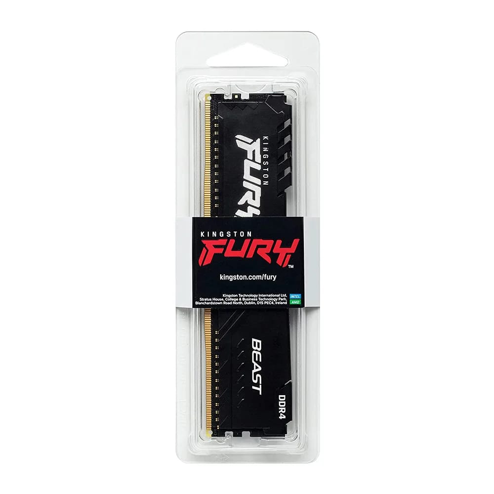Memoria Ram UDIMM KINGSTON Fury Beast 8GB DDR4 3200MHz CL16 1.35V Single Negro