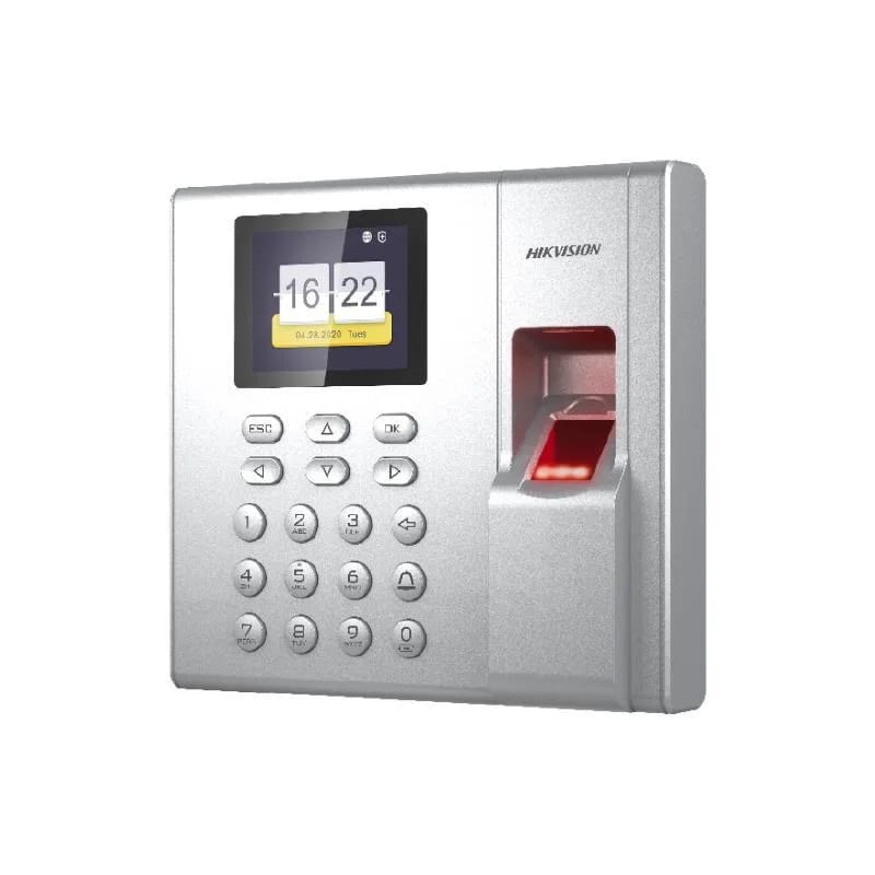 Control de acceso autónomo Hikvision huella y tarjeta Mifare pantalla 2.4" DS-K1T8003MF