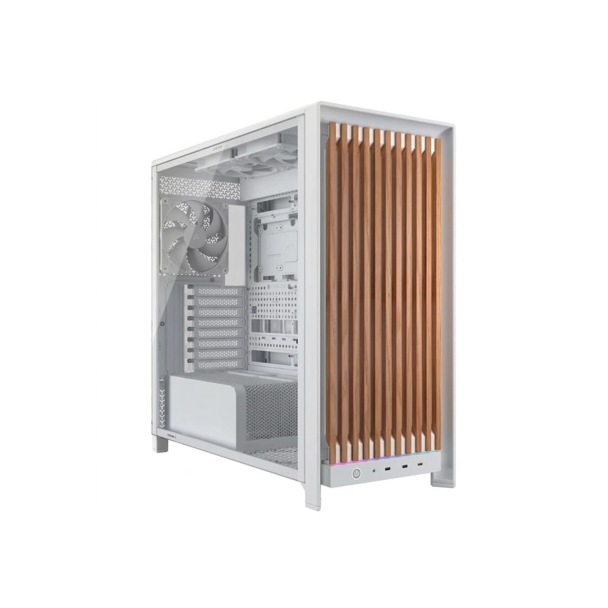 Gabinete CORSAIR FRAME 5000D Wood RS Performance Mid-Tower Case Blanco / Madera