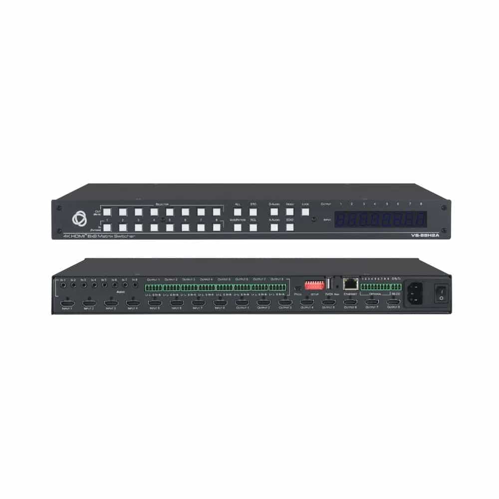 Matriz de conmutación 8x8 4K HDR HDCP 2.2 con enrutamiento de audio analógico y digital