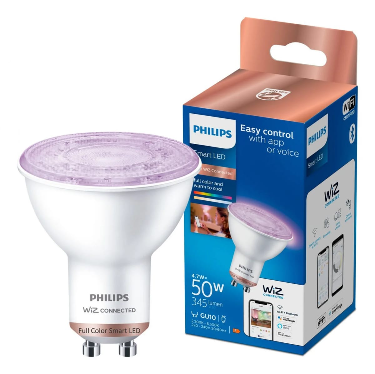Lampara Philips Wfb LED Smart RGB 50W GU10