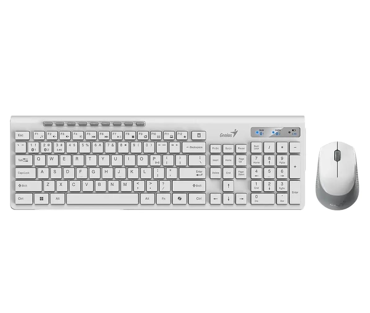 Combo teclado y mouse Genius SlimStar 8230 AI Bluetooth + 2.4GHz White SP