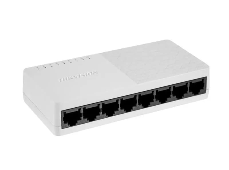 Switch Hikvision 8 puertos 10/100Mbps no gestionado de escritorio DS-3E0108D-O