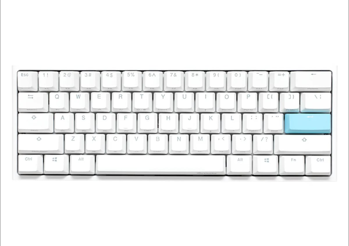 Teclado Gamer Ducky One 2 Mini RGB White Kaih Box Brown Swicht Double-Shot Pbt Mecanico