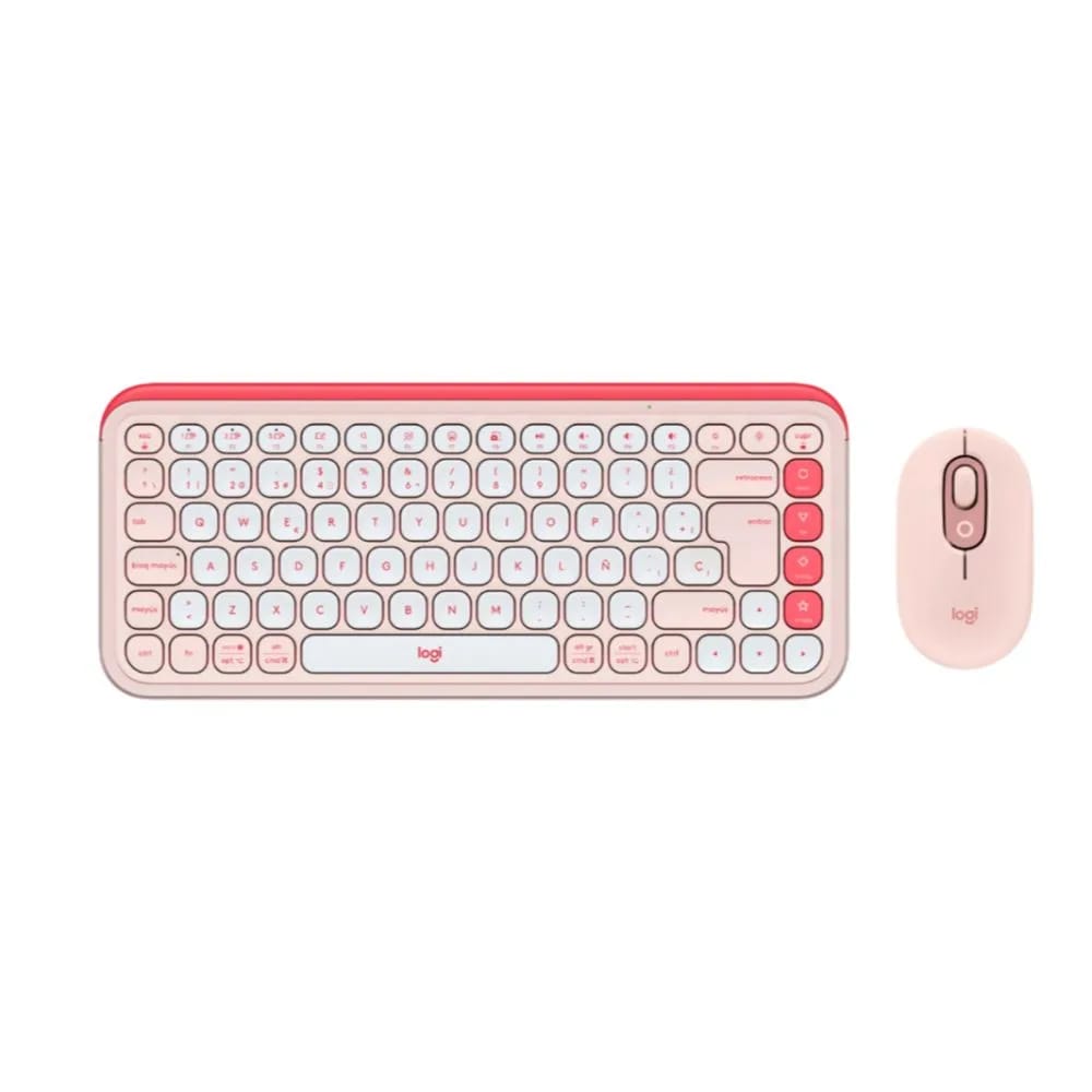 Combo Logitech Teclado Y Mouse Pop Rosa