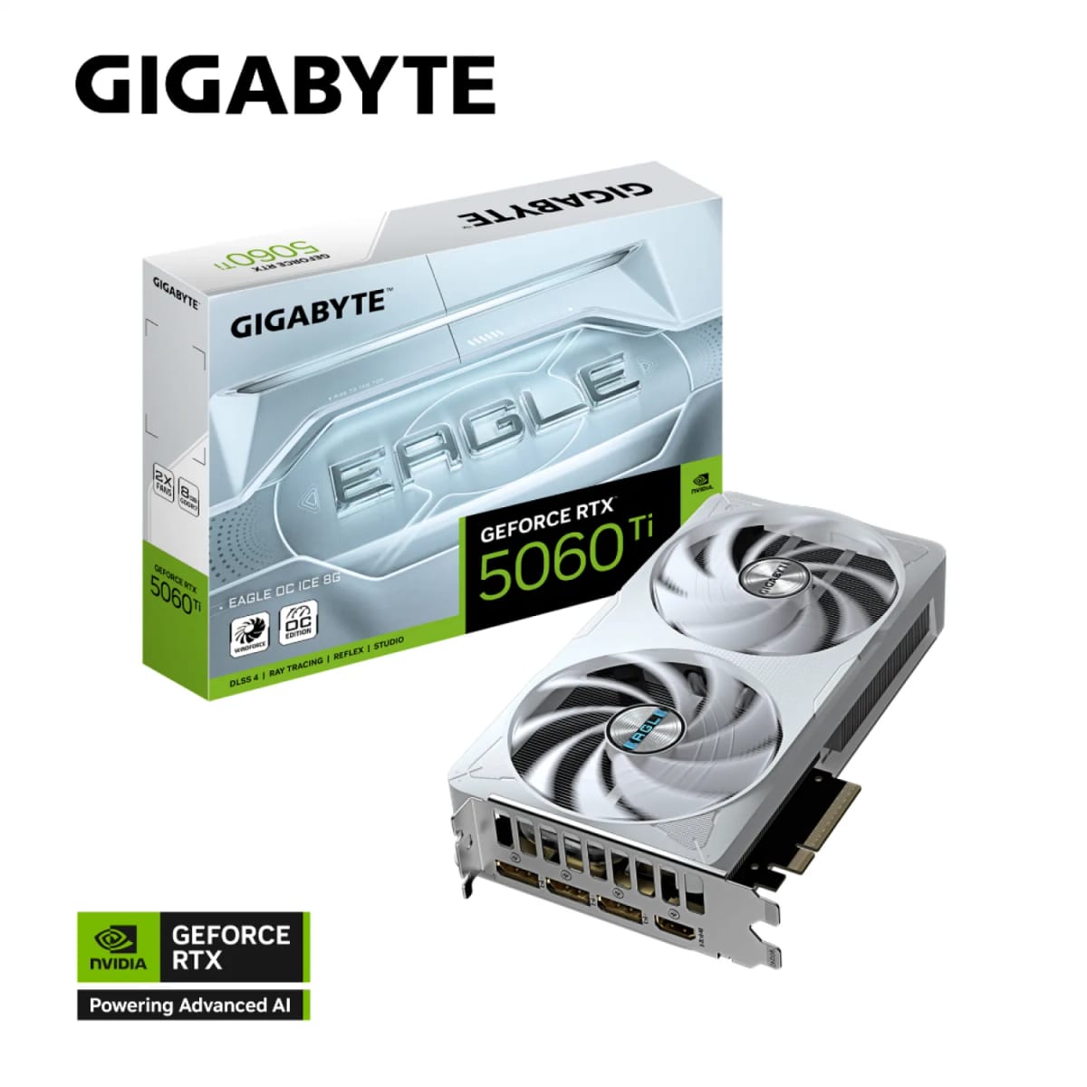 Placa de video Gigabyte RTX 5060 Ti Eagle OC Ice 8GB White GV-N506TEAGLEOC ICE-8GD