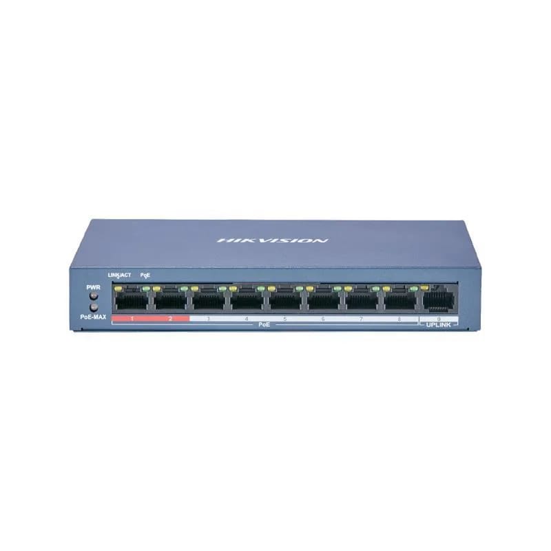Switch PoE Hikvision 8 puertos 10/100 Mbps no gestionado DS-3E0109P-E (C)