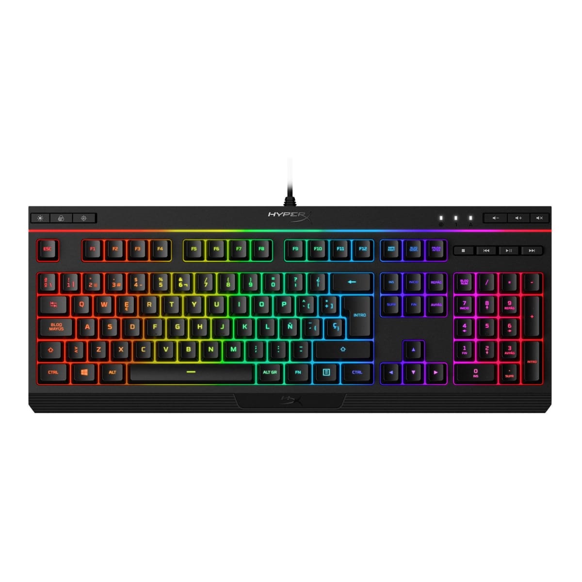 Teclado con Cable HYPERX Alloy Core RGB LA Negro