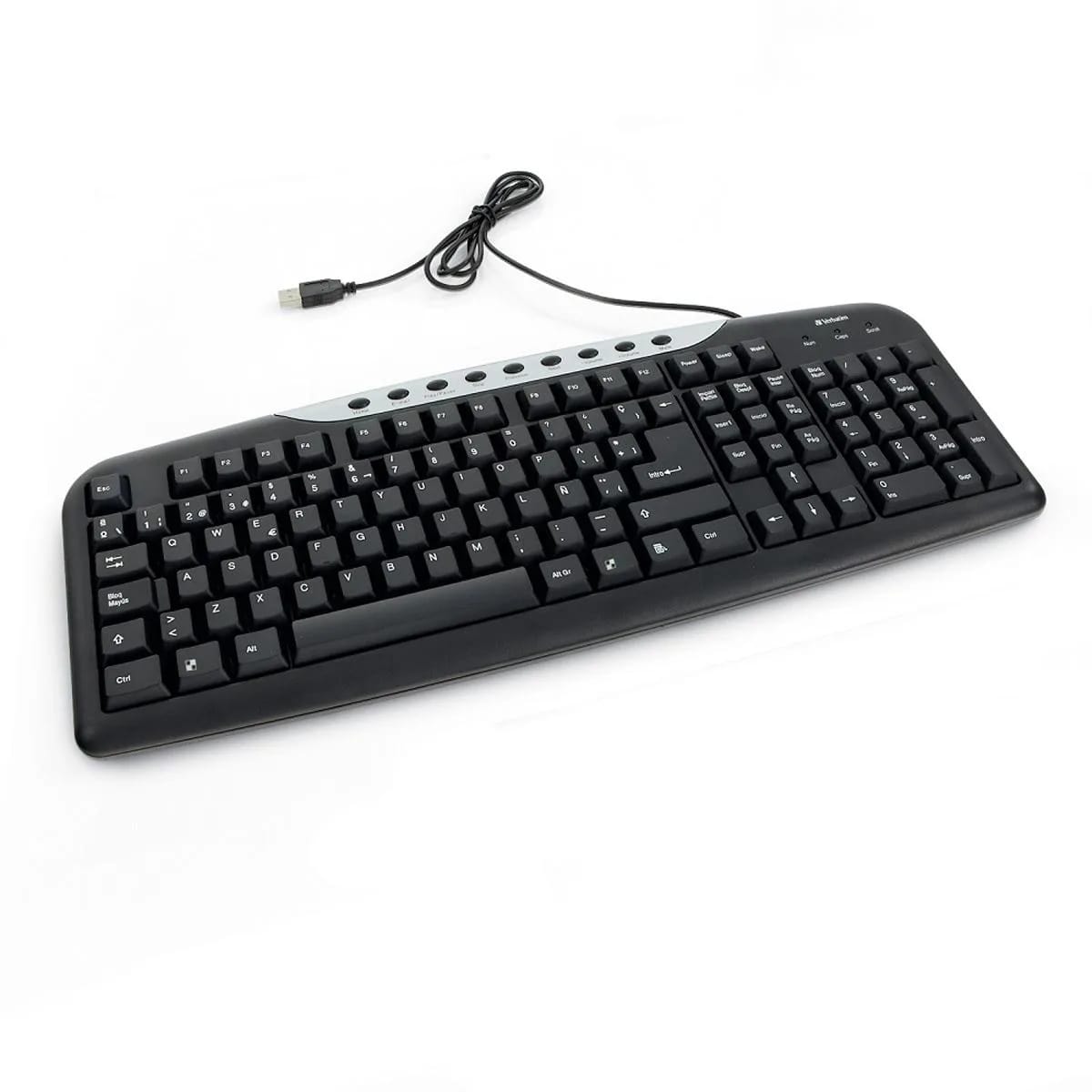 Teclado multimedia Verbatim USB con cable Negro 98109