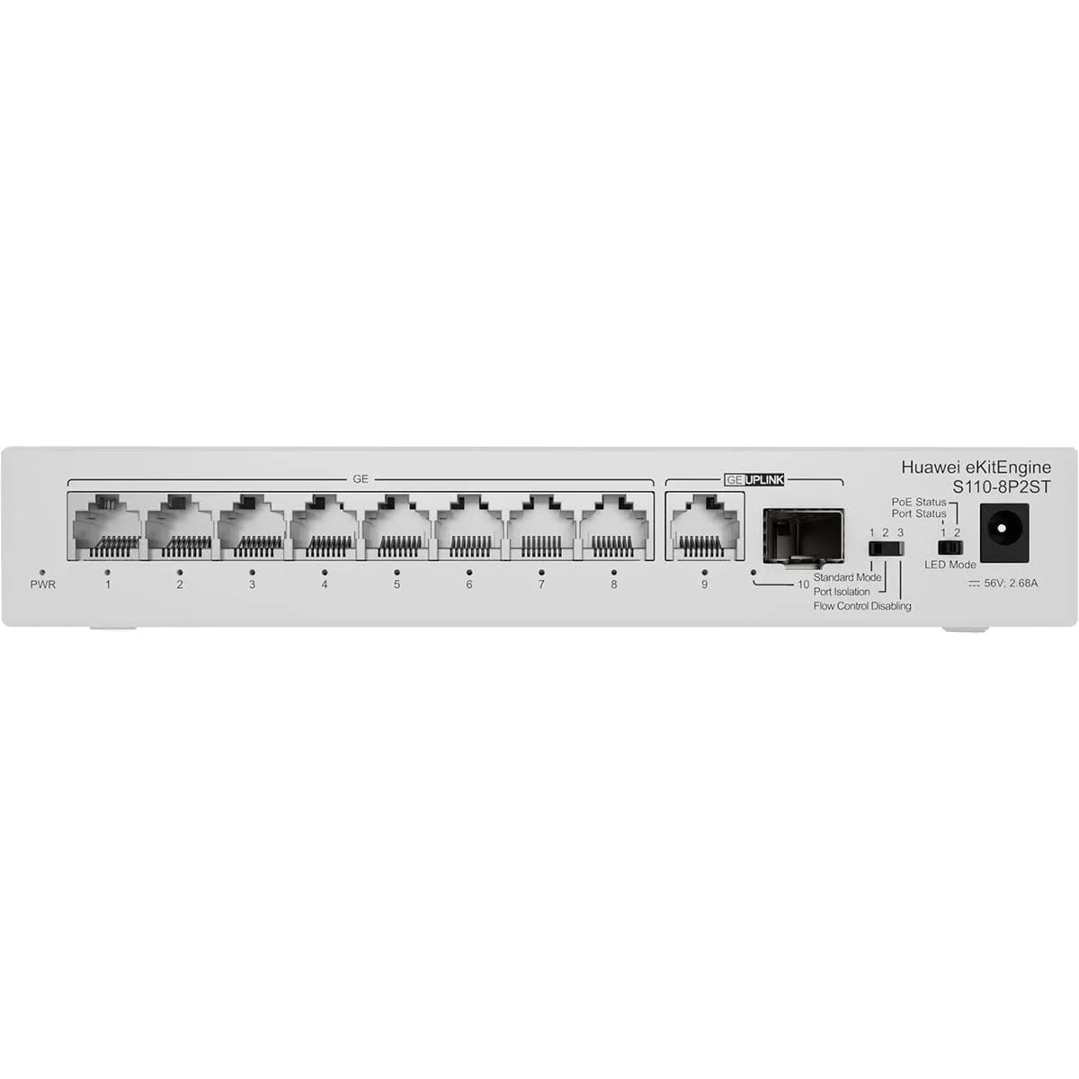 Switch Huawei eKit S110-8P2ST 8 puertos Gigabit PoE+ 20Gbps