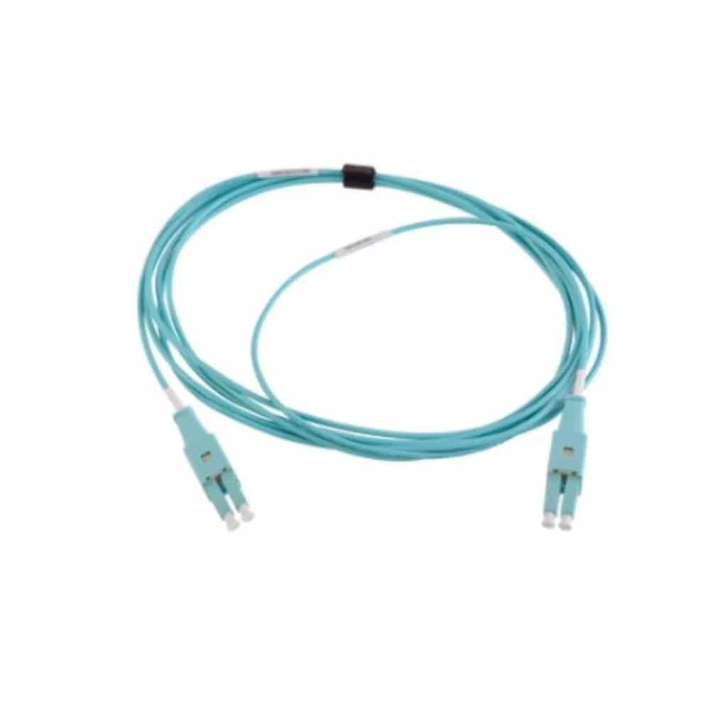 Fiber, Jumper, Duplex, XGLO, Multimode, LC BladePatch, LC BladePatch, RFP, OM4, 50/125, Aqua, LSOH-3C, .5 Meter