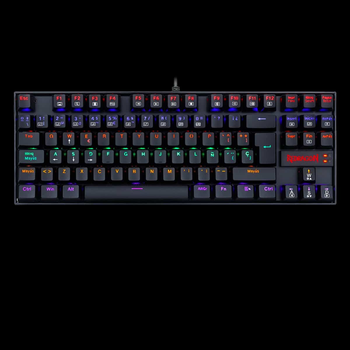 Teclado Redragon Kumara 2 K552 Rainbow Negro
