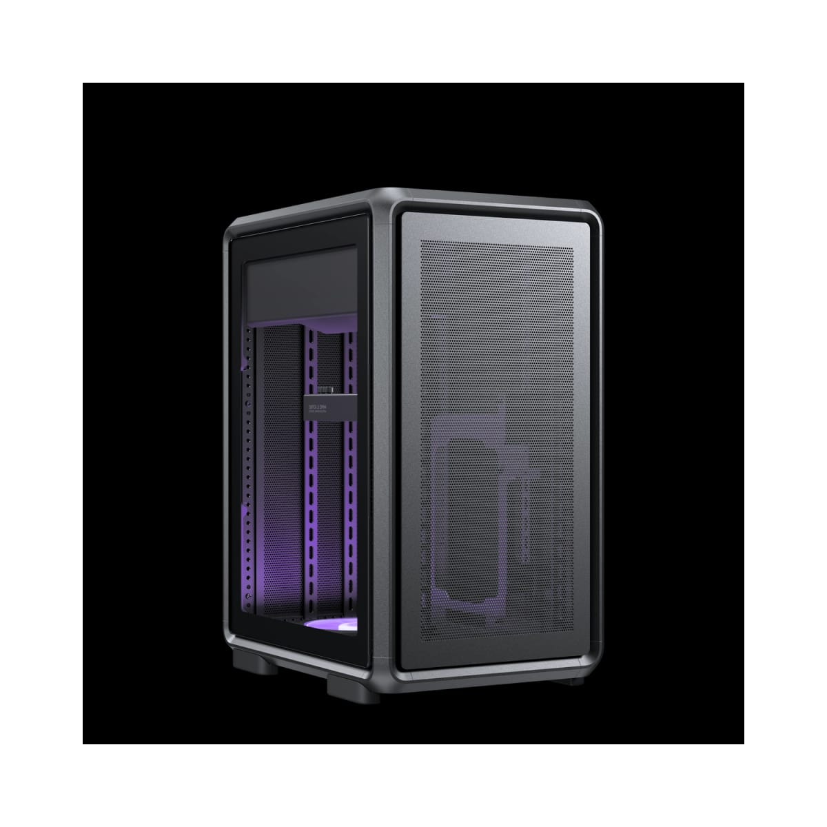 Gabinete Cooler Master MasterFrame 400 Mid Tower Tempered Glass Black sin Fuente