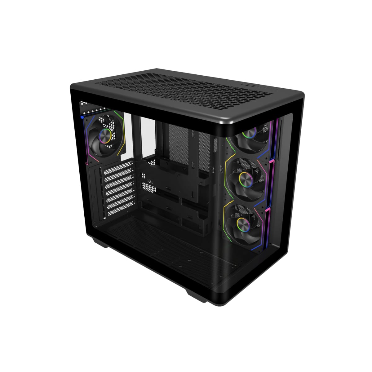 Gabinete Cooler Master Elite 600 Mid Tower 4 Fans ARGB Tempered Glass Black sin Fuente