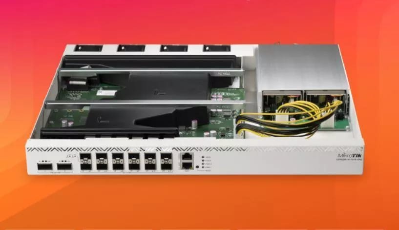 Router Mikrotik CCR2216-1G-12XS-2XQ 12 SFP28 de 25 GB con Doble Fuente