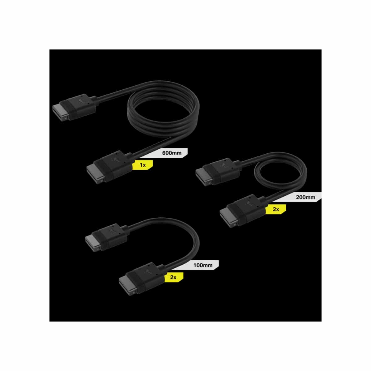 Cable CORSAIR iCUE LINK Kit x5 conector derecho negro