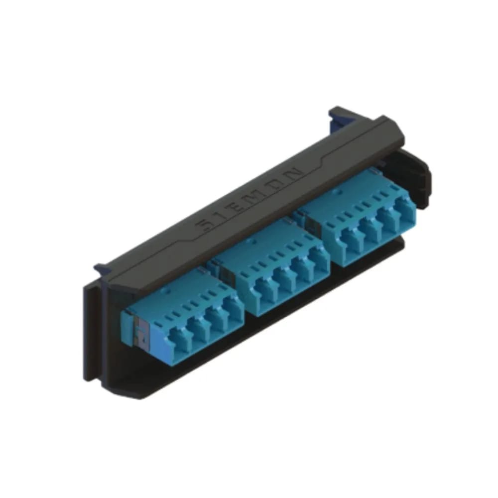 Fiber, Adapter Plate, LightVerse, 12 Fiber, LC Shutter, Flat, Green Adapter, Black Housing, Ceramic Sleeve