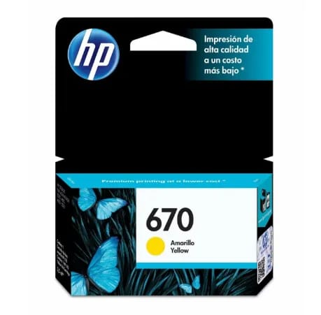 HP 670 Yellow Ink Cartridge CZ116AL