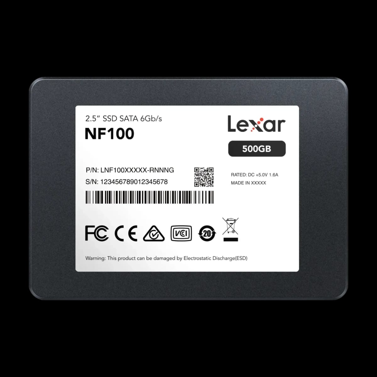 Disco Interno SSD LEXAR NF100 500GB 2.5” SATA III