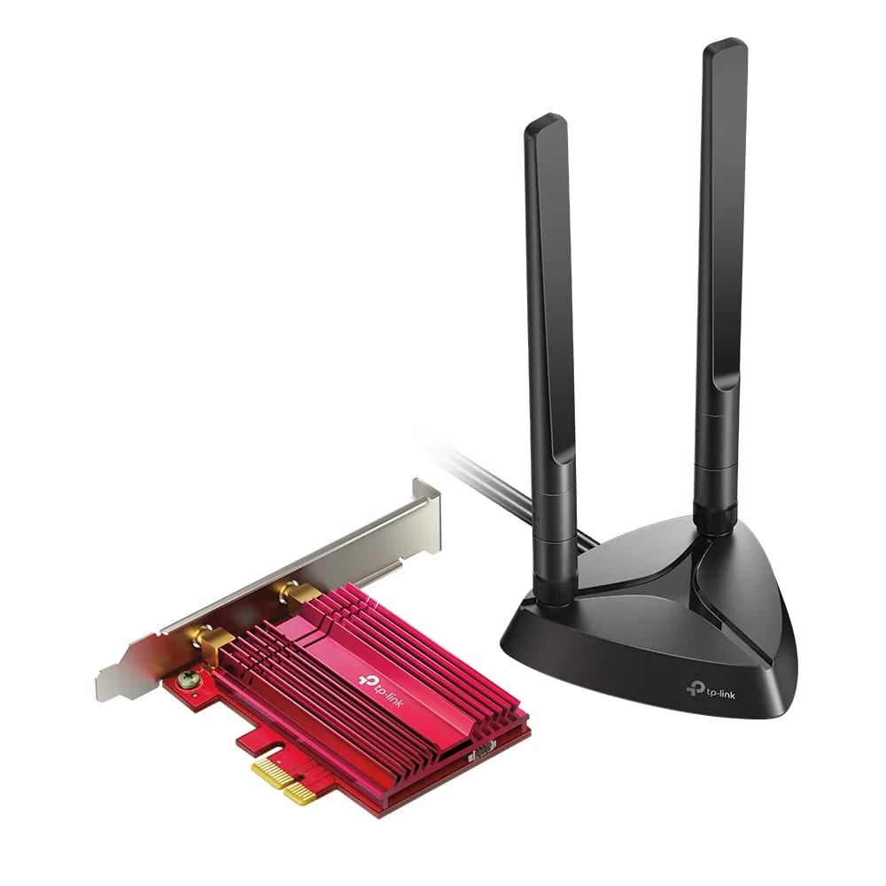 Placa de red WiFi 6 y Bluetooth TP-Link Archer TX3000E PCIX AX3000 2 antenas externas con base