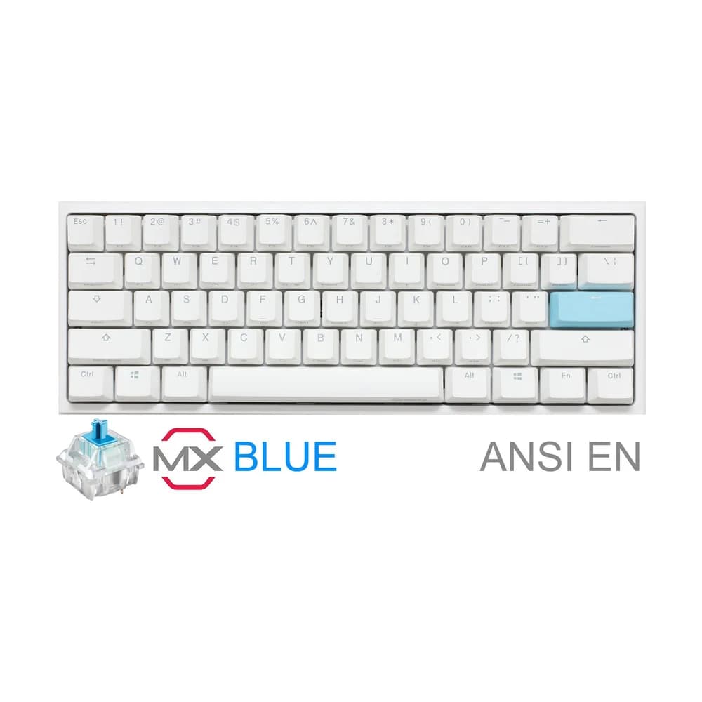 Teclado gamer mecánico Ducky One 2 Mini Pure White RGB Cherry Blue Double Shot PBT