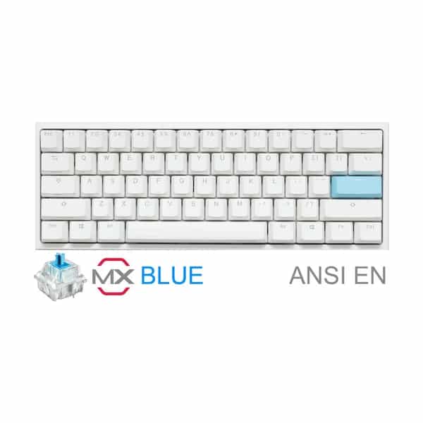 Teclado gamer mecánico Ducky One 2 Mini Pure White RGB Cherry Blue Double Shot PBT