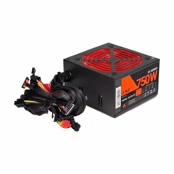 Fuente de alimentación para PC LNZ ZX750-GZ 750 W con PFC y cables mallados