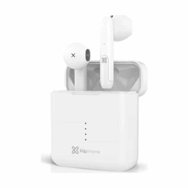 Auricular Klipxtreme In-Ear Tws Twintouch Inalámbrico - BT 50 - Carga Portátil 12HS Blanco (KTE-010