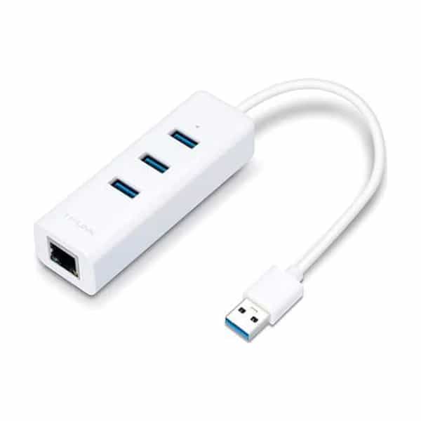 Hub USB 3.0 de 3 puertos con adaptador Ethernet Gigabit TP-Link UE330