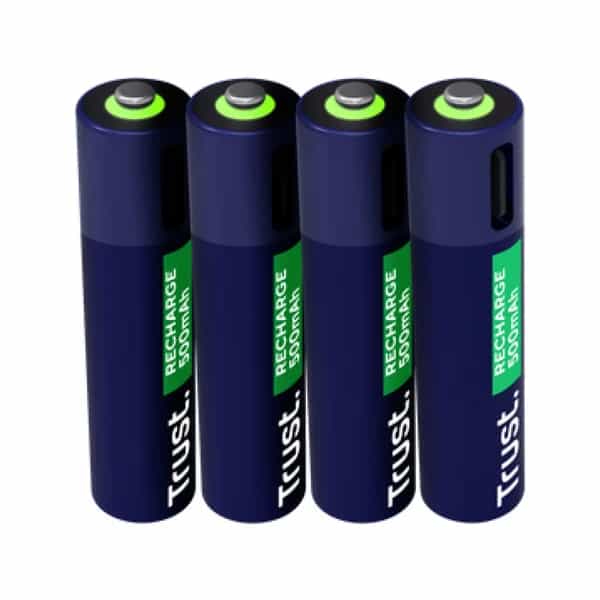 Pilas AAA recargables USB-C Trust x4