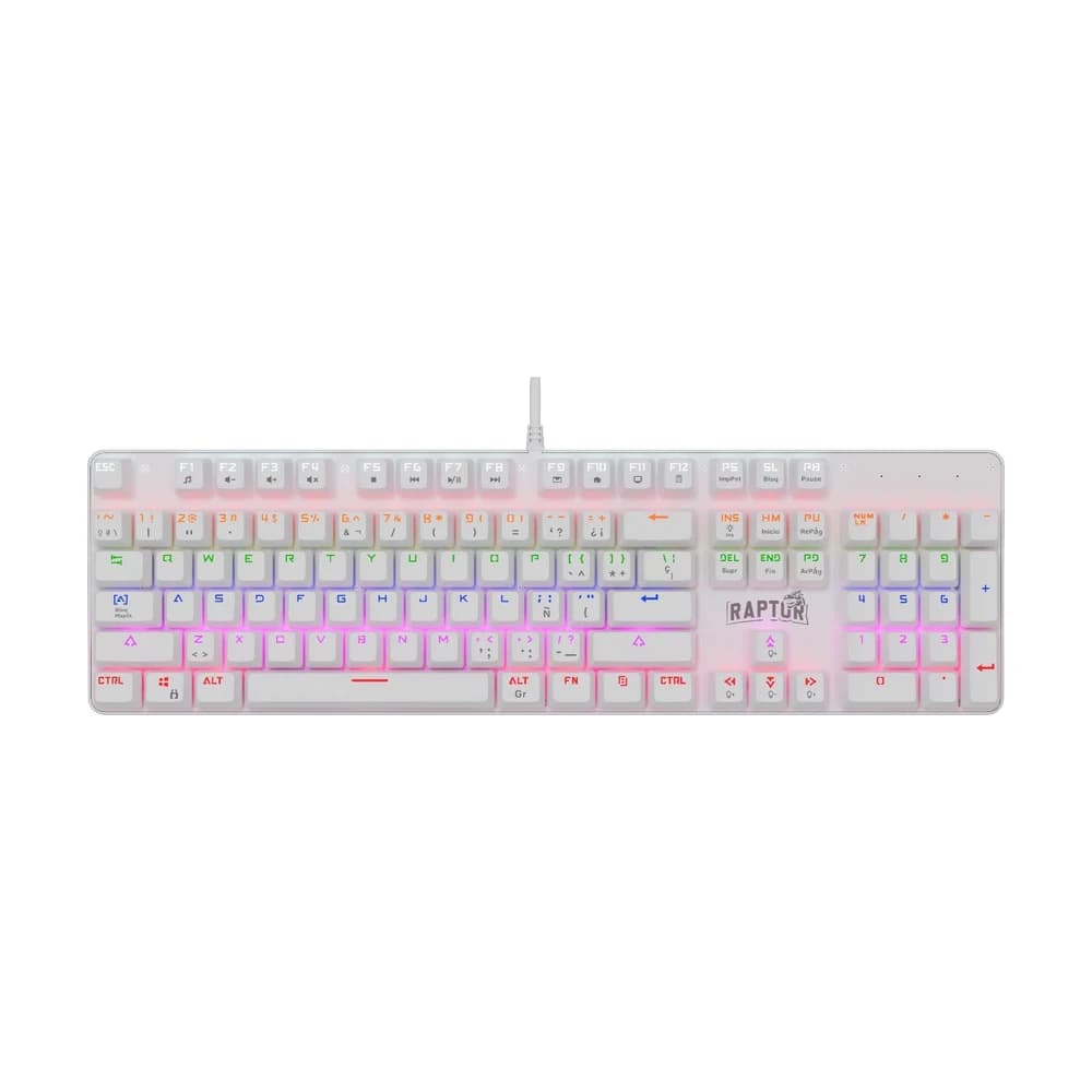 Teclado Gamer Raptor Fireclaw M104 Mecánico Retroiluminado Switch Red Outemu White