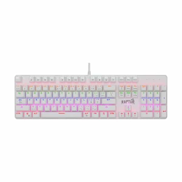 Teclado Gamer Raptor Fireclaw M104 Mecánico Retroiluminado Switch Red Outemu White