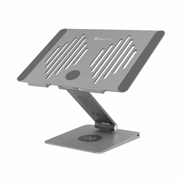 Base para notebook de aluminio Klip Xtreme con carga inalámbrica KDA-500