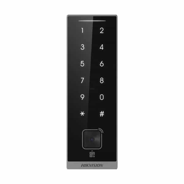 Lector de control de acceso Hikvision QR, tarjeta EM y teclado táctil DS-K1105ENKB-QR