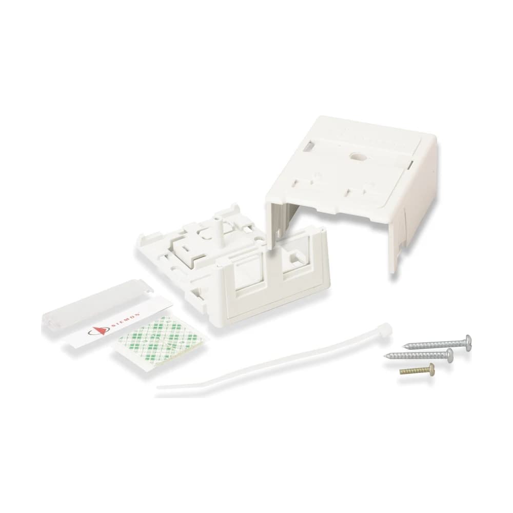 Caja de montaje en superficie Siemon 2 puertos blanca MX-SMZ2-02