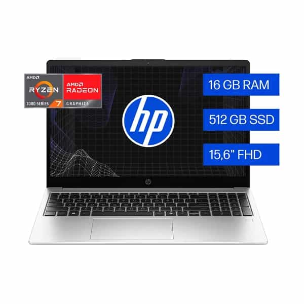 Notebook HP 255 R G10 Ryzen 7 16GB RAM 512GB SSD FreeDOS B77CBLT