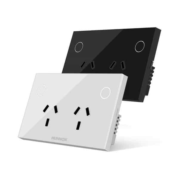 Tomacorriente doble Hunnox Smart táctil Negro DM-TC2WF-NEG