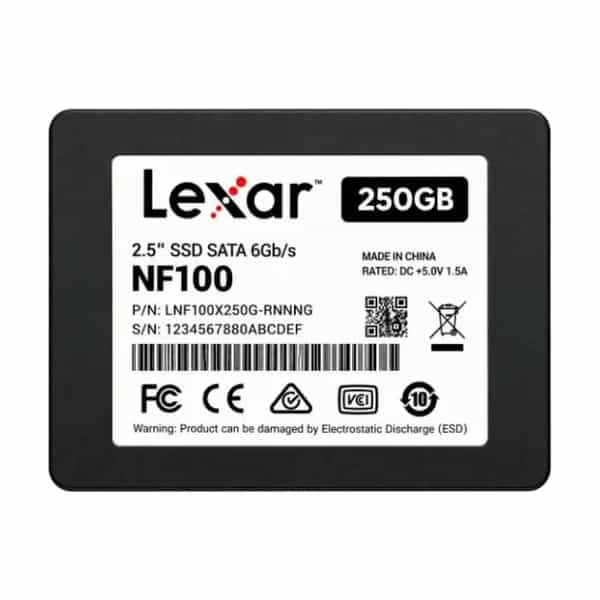 DISCO SSD Lexar LNF 250GB —sequential read up to 500MB/s, 2.5” SATA III (6Gb/s)