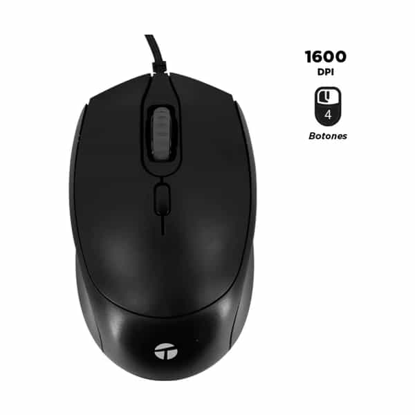 Mouse Teros TE-1222S con cable Black