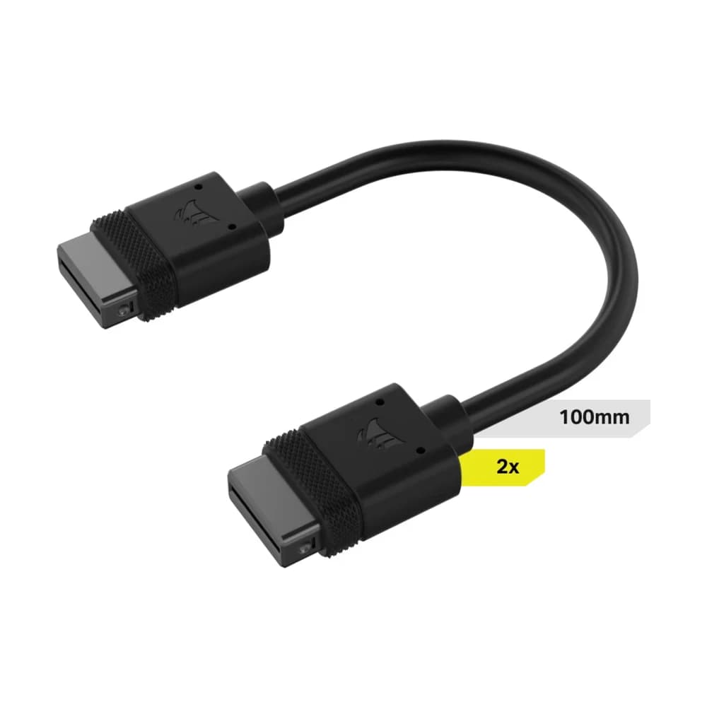 Cable Corsair iCUE LINK 2x 100mm con conector derecho negro CL-9011121-WW