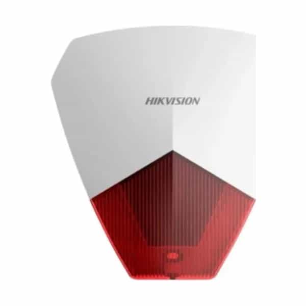 Sirena con estrobo rojo Hikvision DS-PS1-R 105dB IP54