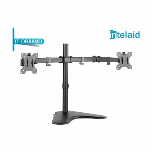 Soporte Intelaid de Escritorio Doble Monitor con Base 13/32 Max 8KG IT-DB88VD