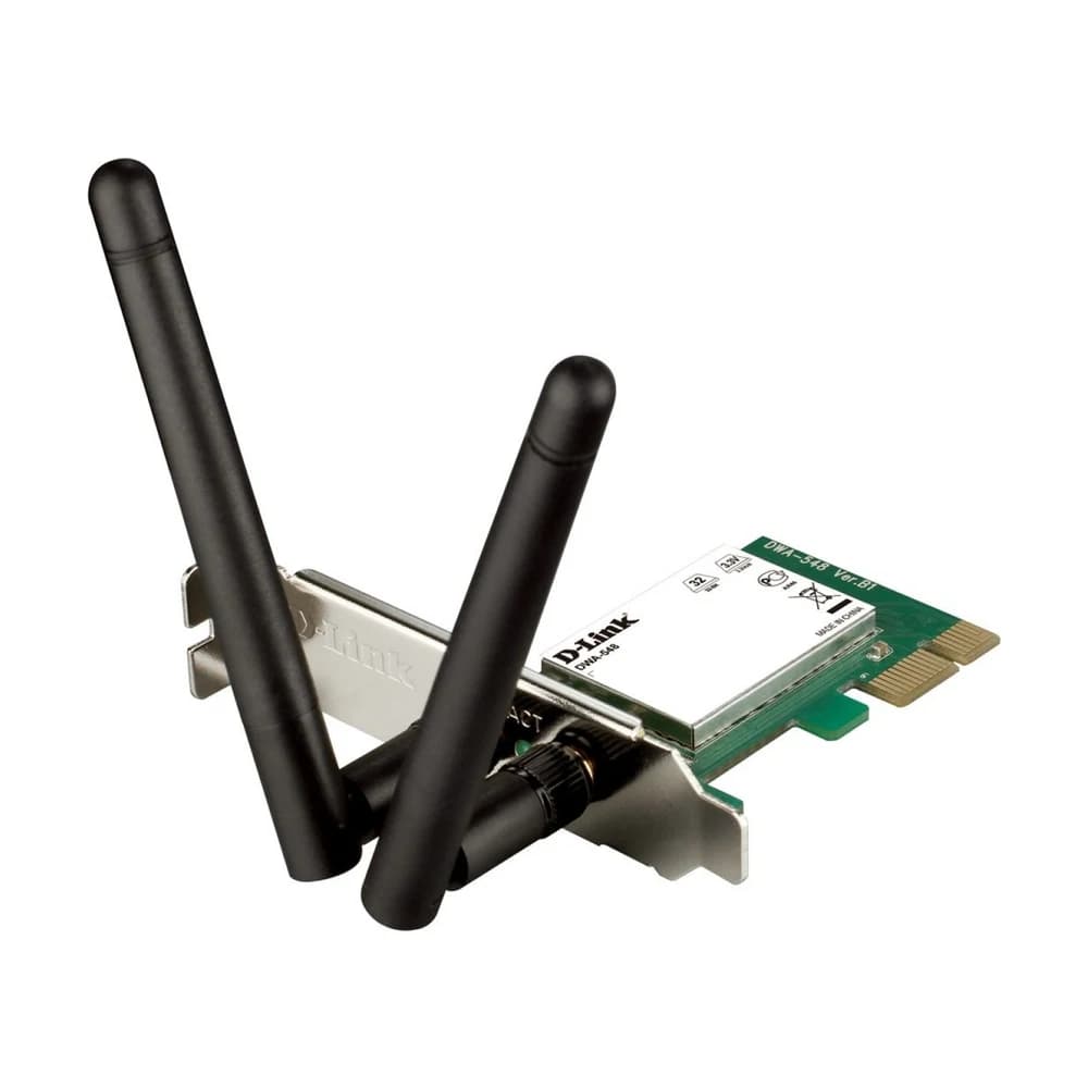Placa de red PCI-E D-Link DWA-548 WiFi 4 N300 con 2 antenas